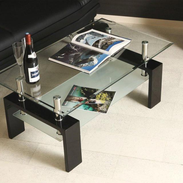 リビングテーブル おしゃれ ガラス 幅100×奥行60×高さ45cm ダークブラウンの通販は 9,382円