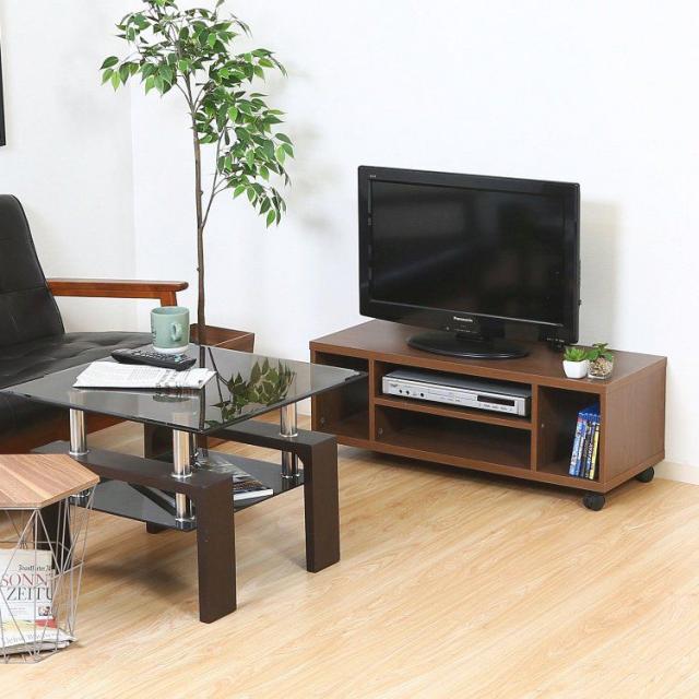 テレビ台 おしゃれ 24型・27型・32型 ローボード キャスター付き 幅89×奥行35×高さ32.9cm ミディアムブラウンの通販は 5,327円