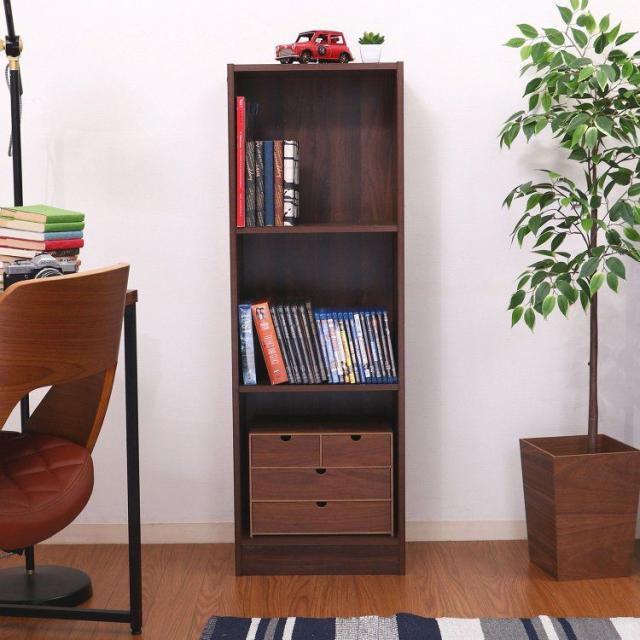 カラーボックス 3段 簡単組立 収納棚 幅41.5×29×120cm ミディアムブラウン