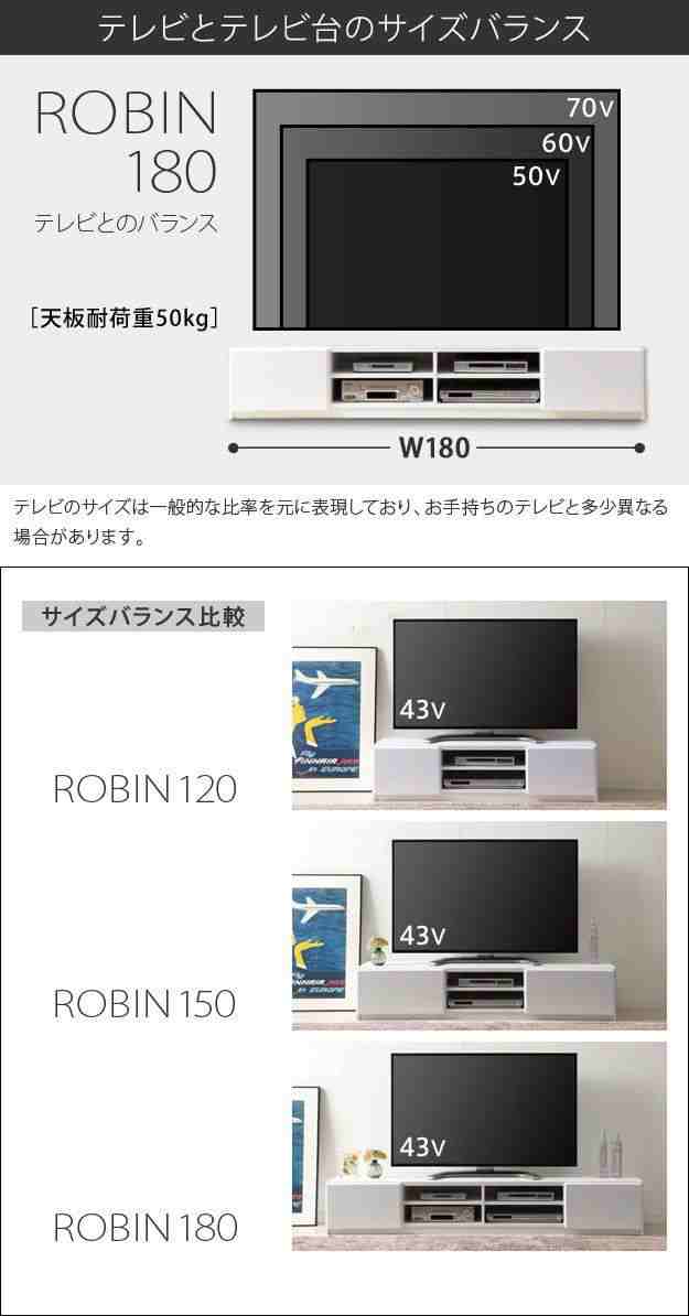 テレビ台 ロータイプ おしゃれ 幅180cm ローボード 背面収納 46インチ