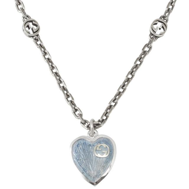 即日発送 グッチ ネックレス 645545 J89B4 8490 色:BLUE/SILVER-ブルー シルバーの通販は