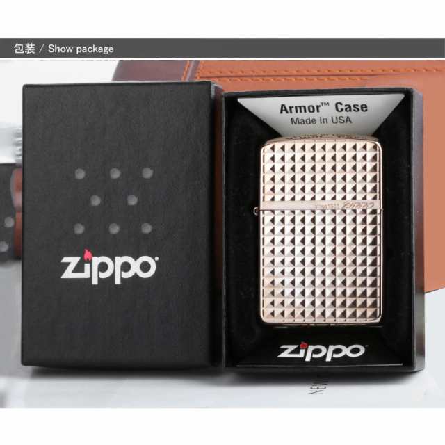 ジッポー ZIPPO ライター ARMOR アーマー スタンダード ピンクゴールド/シルバー 銀ミラー仕上げ 16SD-DA / 16SD-DD  ピンクゴールド仕上｜au PAY マーケット