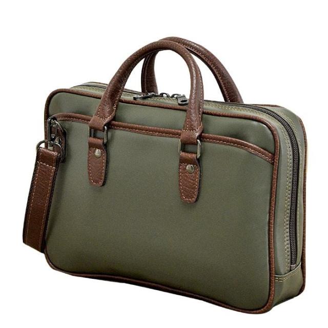 HR★☆ ビジネスバッグ ミニブリーフケース B5 メンズ PVCナイロン 26690-02 カーキ[送料無料(一部地域を除く)]