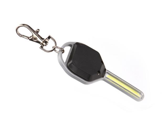 鍵型ナイトキーライト LED 《シルバー》 電池式 キーホルダー スタイリッシュ 手元ライト[定形外郵便、送料無料、代引不可]