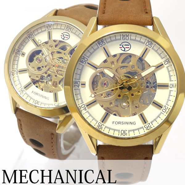 自動巻き腕時計 ATW042-BKBR シンプル機能のフルスケルトン腕時計 ...