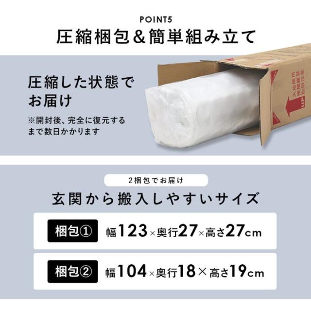 脚付きマットレスベッド セミダブル ピロートップ ポケットコイル スノコフレーム 耐荷重180kg