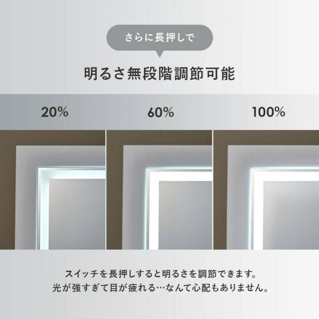 ドレッサーデスク スツールセット 幅51cm 机＆椅子セット 天板裏ミラー LED 女優ライト 2口コンセント付き_5