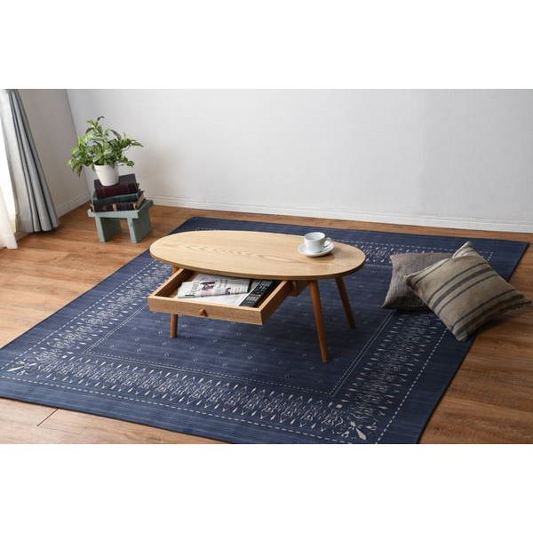 テーブル 木製 センターテーブル 引き出し付き 楕円形 おしゃれ 天然木