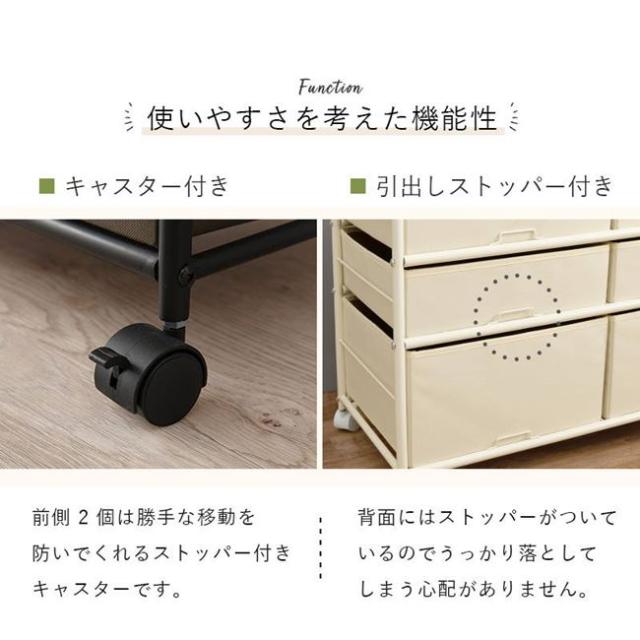 ハンガーラック 引き出し6杯付き コンパクト 幅75cm S字フック5個