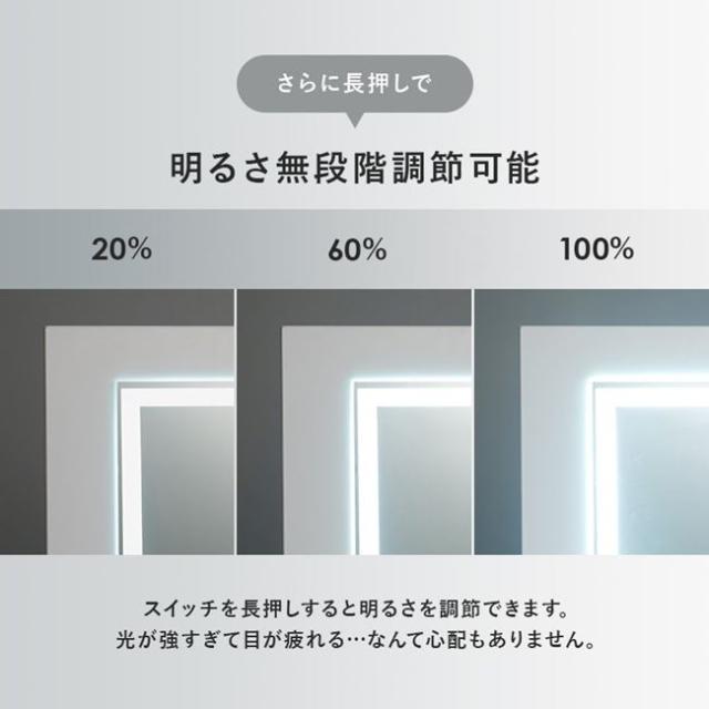 ドレッサー 鏡台 伸縮式コスメワゴン スリム 鏡付き 可動式ミラー LED 女優ライト付き 幅48-86cm ほぼ完成品_5