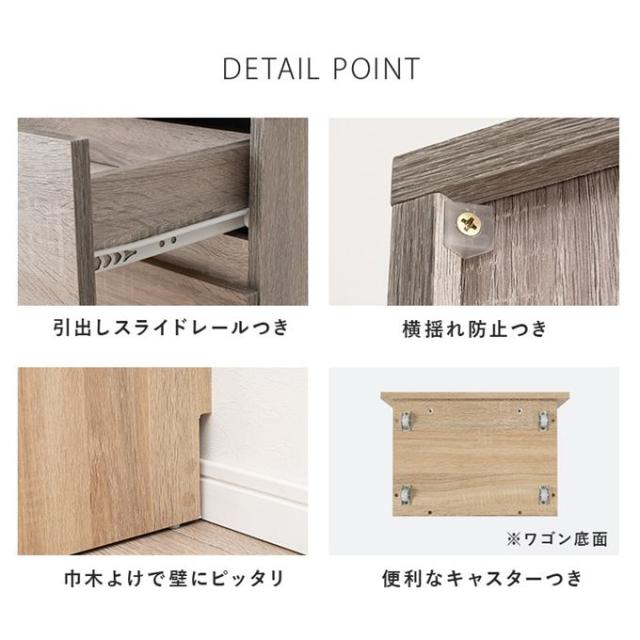 隙間収納棚 収納ラック ハイタイプ 幅41cm 扉付き 引き出し ワゴン