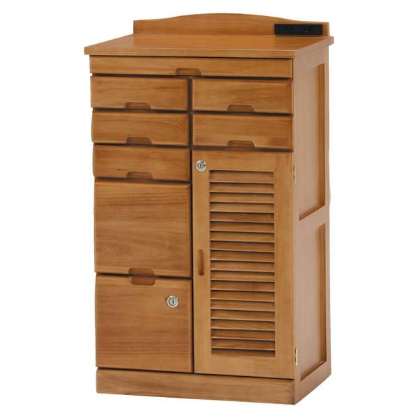 ファックス台 電話台 FAX台 キャビネット 引き出し収納付き 鍵付き 幅