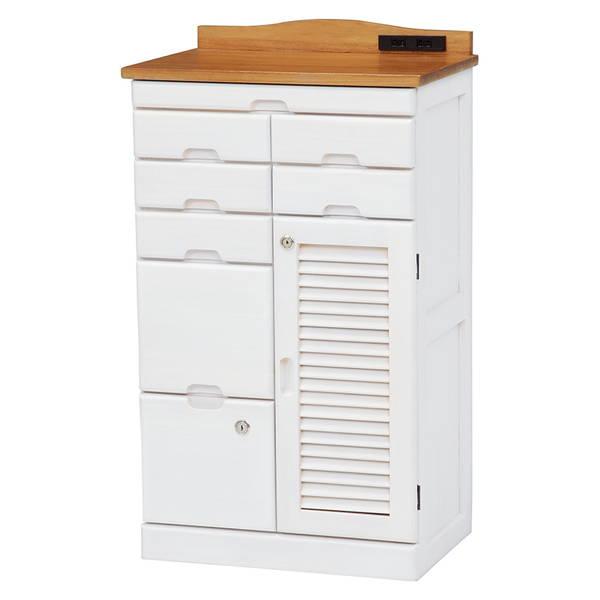 ファックス台 電話台 FAX台 キャビネット 引き出し収納付き 鍵付き 幅