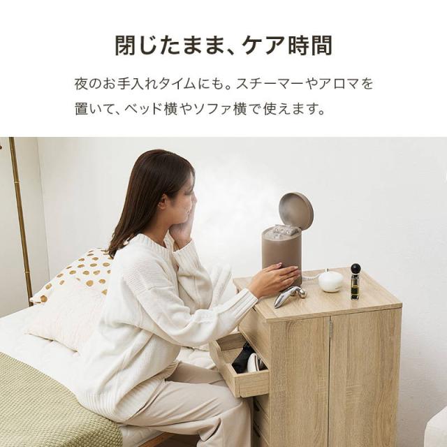 ドレッサーワゴン コスメ メイクワゴン 化粧台 鏡台 収納棚 キャスター付き 高さ80cm_13