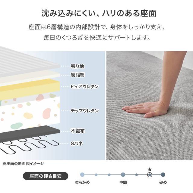 アイランドソファ ユニオン カウチソファ 2人掛け座面のみ 幅170cm ローハイ兼用 座面単品販売_2
