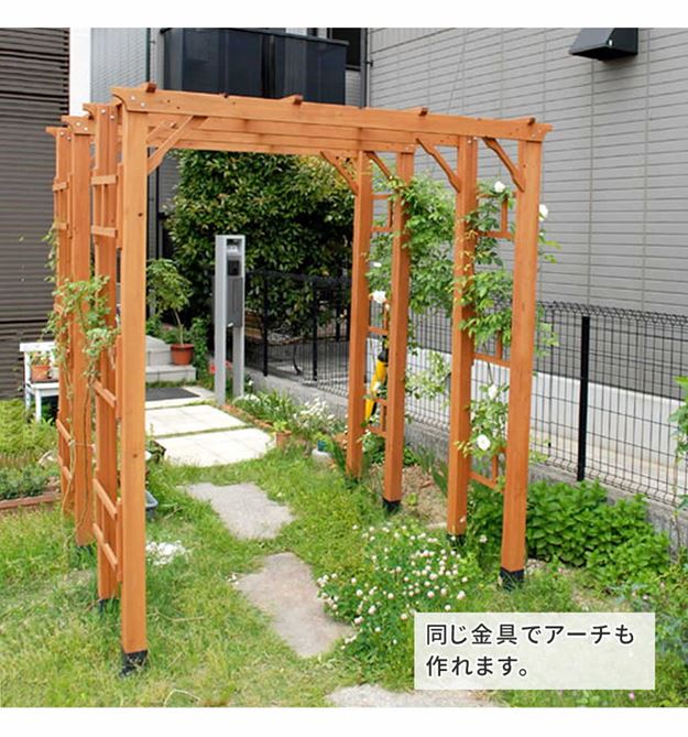 ラティス フェンス 固定金具 土中用 支柱固定金具 調整付き 4個セット 75mm支柱用 DIYパーツの通販は