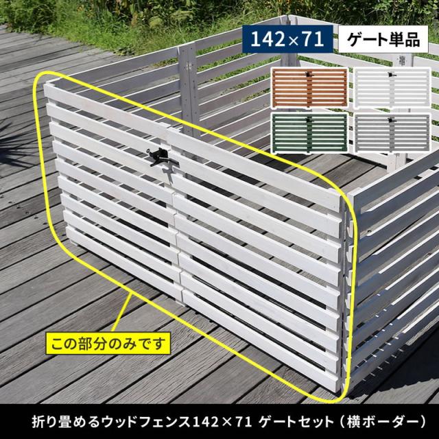 フェンス ガーデンフェンス 折り畳めるウッドフェンス ゲートセット（横ボーダー）折りたたみ式 侵入防止柵 ゲート サークル_2