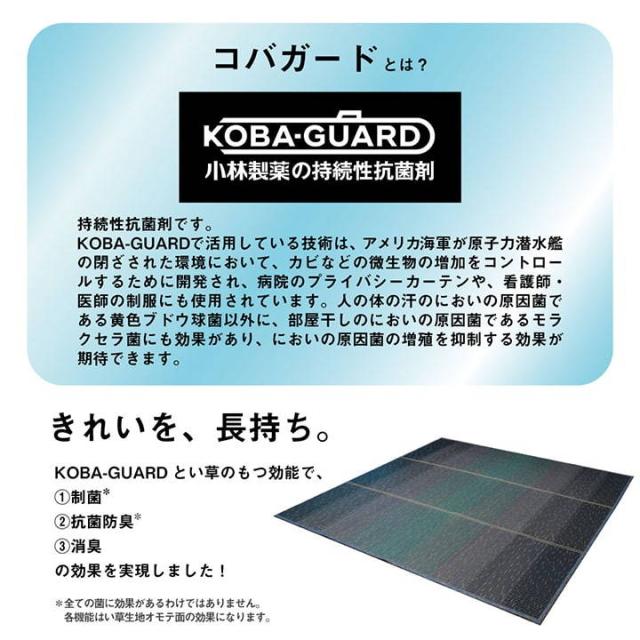 ラグマット 夏 い草ラグ カーペット NSクリア 190x190cm 正方形 グラデーション 和室 リビング 滑り止め 制菌 抗菌防臭 消臭