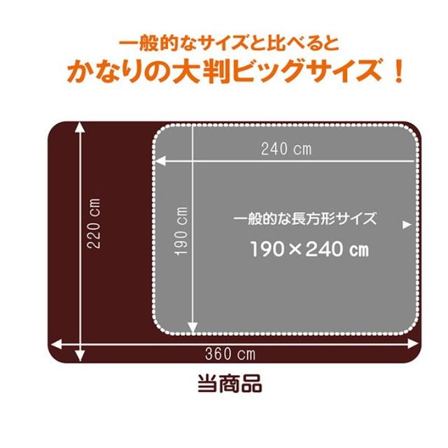 こたつ敷き布団 厚手 ラグ 超特大大判 長方形 約4畳 220×400cm 幅広ワイドサイズ ふわふわ フランネル_3