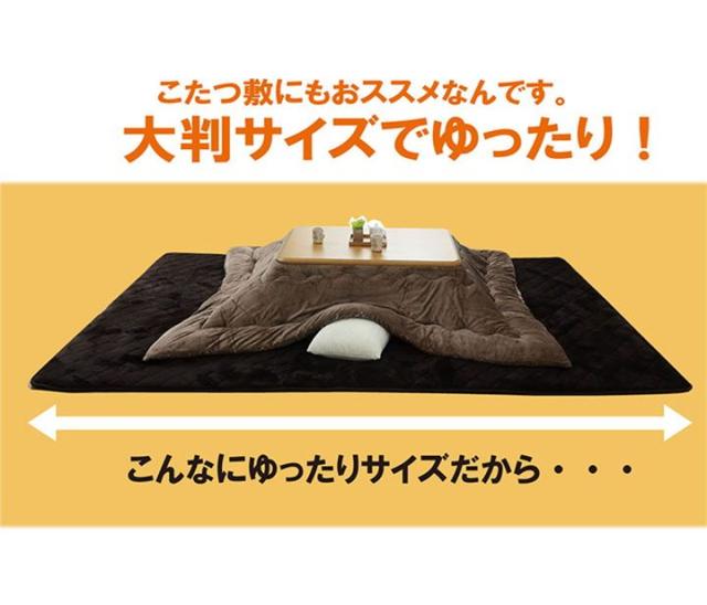こたつ敷き布団 厚手 ラグ 超特大大判 長方形 約4畳 220×400cm 幅広ワイドサイズ ふわふわ フランネル_4