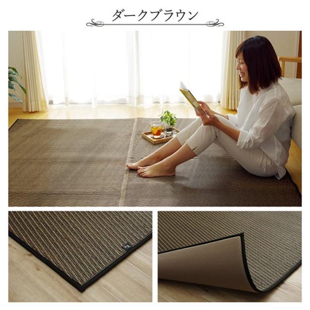 い草 カーペット ござ 国産 3畳 191×250cm 本間 京間 上敷き 掛川織り 夏用 夏 三畳 送料無料（北海道 東北 沖縄を除く） / 柿渋染め / い草ラグ 高級 国産い草 ござ 約3畳 191×250cm カラフルブロック