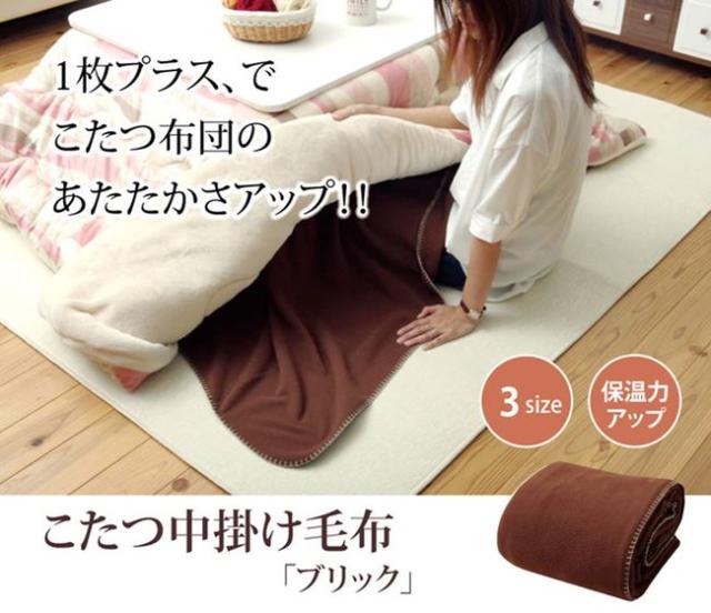 こたつ中掛け毛布 フリース 長方形 180×230cm フラットタイプ 省エネ 保温力アップの通販は