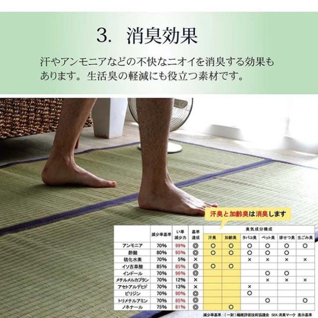 【6月29日17時迄 ポイント10倍】い草ラグ い草カーペット 沖縄ビーグ敷き 長方形 191×250cm おしゃれ 国産デニム ヘリ生地_11