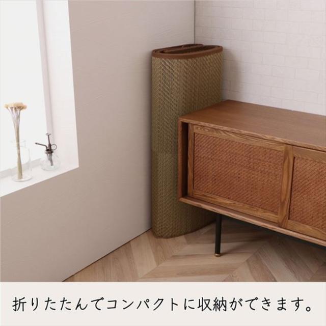 い草ラグ 防炎カーペット 江戸間4.5畳 261×261cm おしゃれ 和風 市松柄 不織布貼り 消臭 抗菌防臭_9