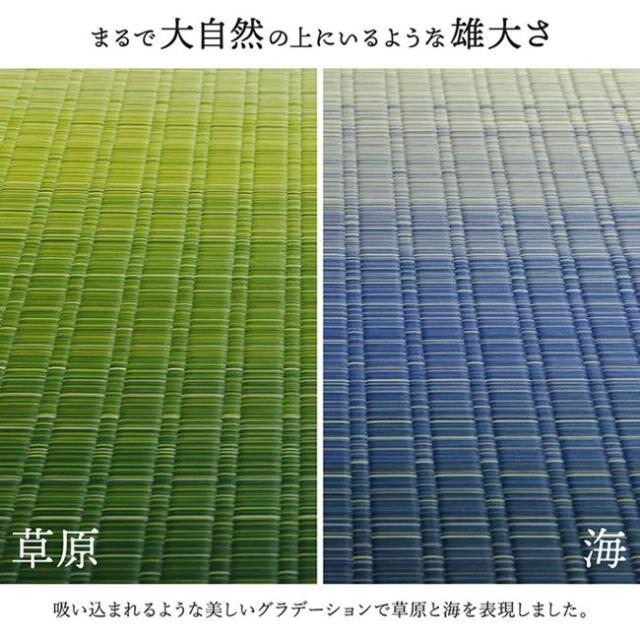 い草ラグ カーペット 夏用 花ござ 畳の上敷き 江戸間3畳 大自然 グラデーション 国産 抗菌 防臭 日本製_7