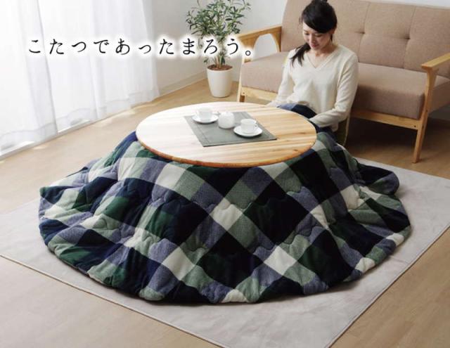 こたつ布団 長方形 190×240cm コタツ布団 薄掛け布団 撥水加工 薄手 温かい ふわふわ フランネル生地 おしゃれ 可愛い チェック柄_2