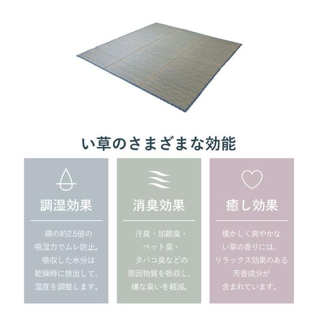 い草ラグマット カーペット 夏用 180×240cm おしゃれ チェック柄 節電 涼しい 調湿 消臭 滑り止め付きの通販は