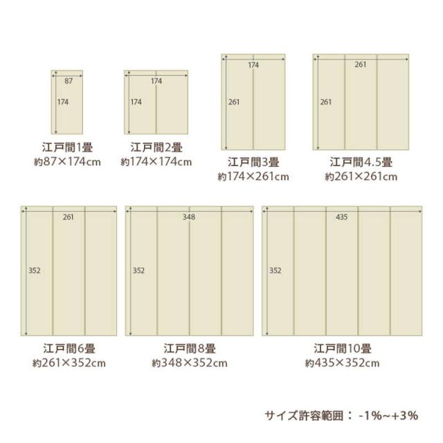 ラグ 洗える ペット対応 い草風カーペット 江戸間 10畳 435×352cm 防ダニ 畳の上敷き リバーシブル 日本製
