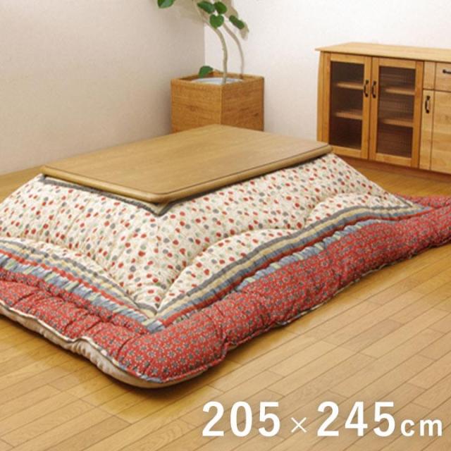こたつ布団 厚掛け 掛け布団 長方形 205x245cm オアシス こたつ布団 ふっくら キルティング ラウンド型 国産 日本製 カジュアル 民族柄