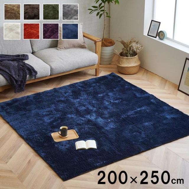 ラグマット 洗えるラグ 200x250cm ラルジュ カーペット 絨毯 無地 シャギーラグ オールシーズン 滑り止め 床暖房 ホットカーペット対応