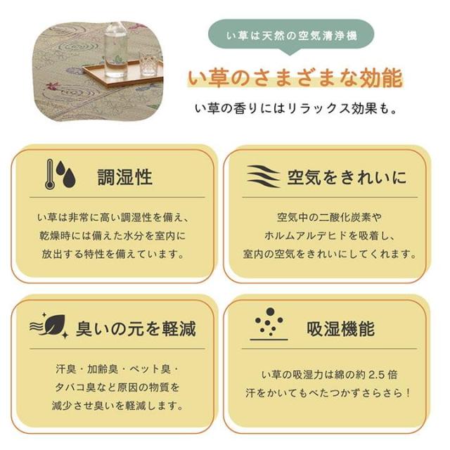 い草ラグ カーペット 180x240cm NSこはる金魚 夏用 金魚柄 和柄 風物詩 コンパクト収納 滑り止め お手入れ簡単 抗菌防臭 調湿 消臭_4