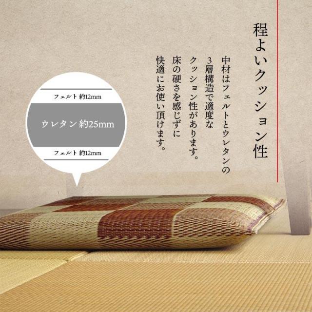 座布団 夏用 い草ざぶとん 55x55cm 5枚組 ブロック い草座布団 国産 日本製 和風 モダン 和室 お手入れ簡単 夏 抗菌 防臭 調湿 消臭_4