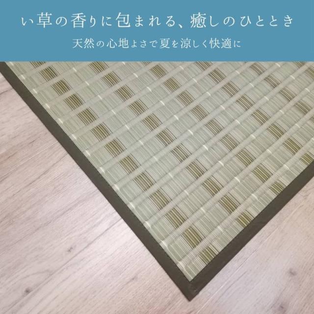 い草ラグ 畳の上敷き 江戸間 8畳 348x352cm 清風 おしゃれ 花ござ 和モダンデザイン い草カーペット_2