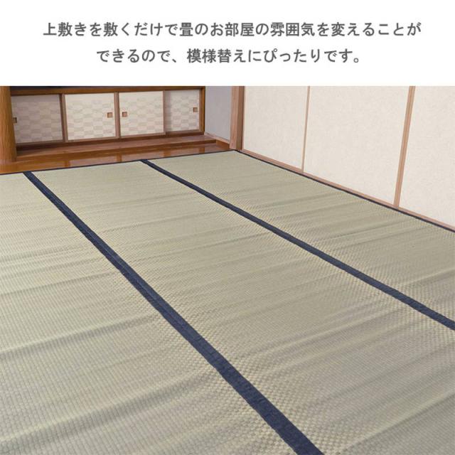 畳の上敷き い草の上敷き 城山 本間 10畳 478x382cm 四方縁 ヒバ 抗菌防臭加工 裏面使用可 リバーシブルタイプ_2
