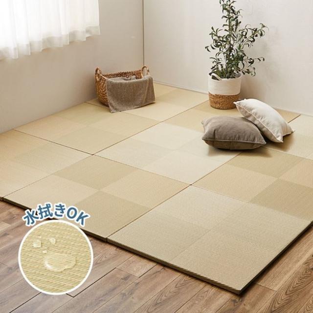 置き畳 マット ユニット畳 65×65cm 9枚セット い草風PP畳 フローリング 軽量 置きたたみ 市松模様_1