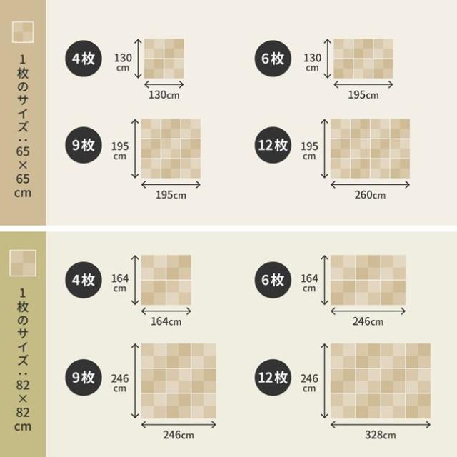 置き畳 マット ユニット畳 65×65cm 9枚セット い草風PP畳 フローリング 軽量 置きたたみ 市松模様_12