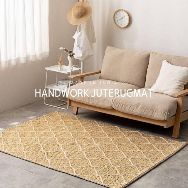 ジュートラグ ラグマット 麻 手織り ハンドメイド 長方形 120x180cm おしゃれ トロン・モロッカン_18