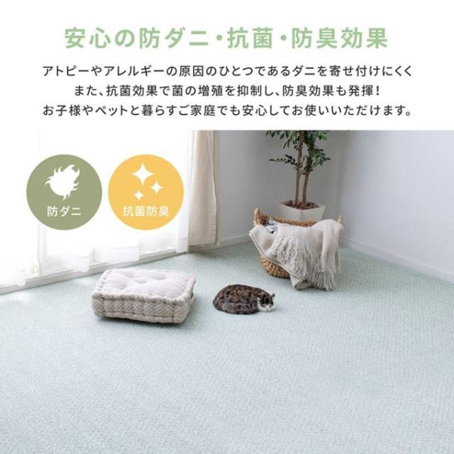 ラグマット江戸間6畳約261×352cmアイボリー撥水撥油 防炎 抗菌 防ダニ 平織カーペット ラグ マット 江戸間6畳 約261×352cm 日本製 抗菌 防臭