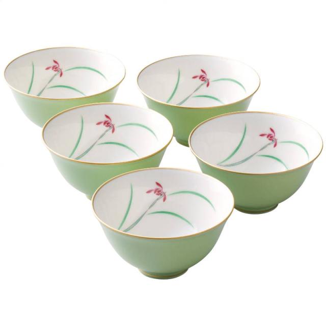 香蘭社 ゆのみ 香蘭社 らん 湯呑揃 ゆのみ 湯飲み 湯呑み 蘭）蓋付湯のみ5