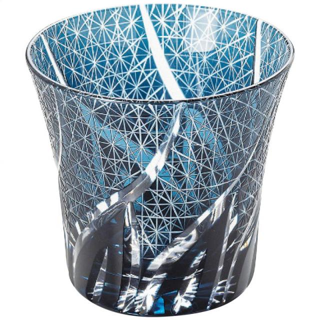 手づくり切子タンブラー インディゴブルー