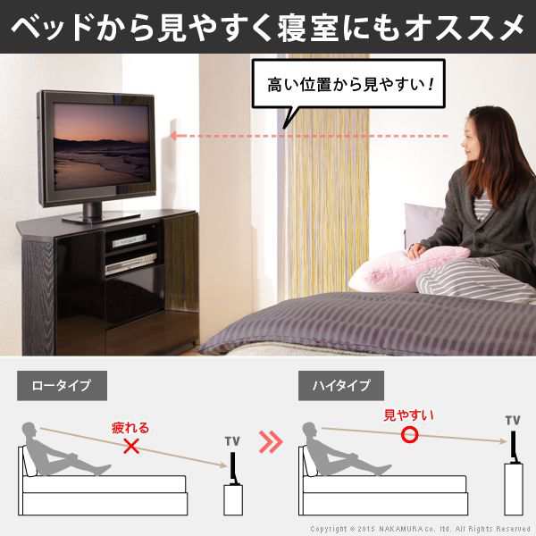 テレビ台 ハイボード コーナー ハイタイプ キャスター付きTVボード