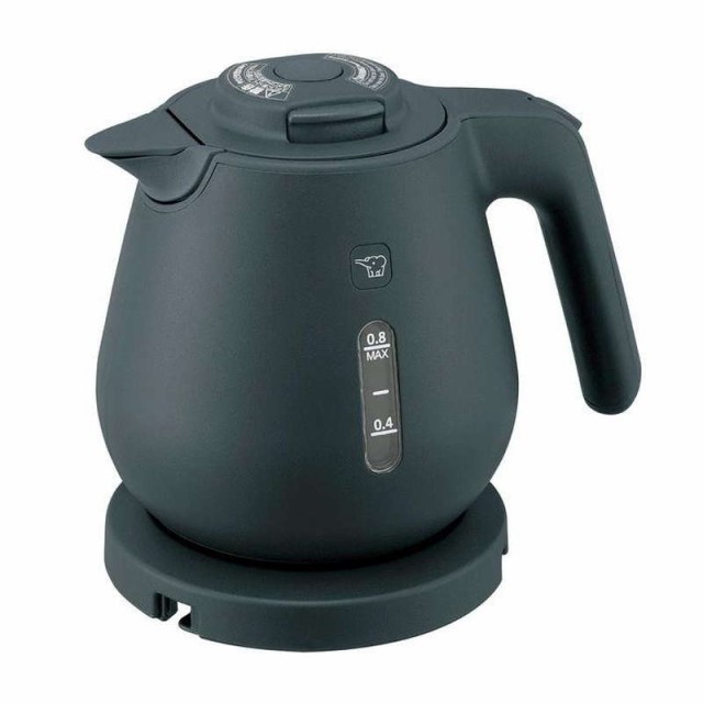 電気ケトル 象印 小型 0.8L 600W 湯沸かしケトル 電気ポット 湯沸かし器 スレートブラック 転倒湯もれ防止 蒸気セーブの通販は