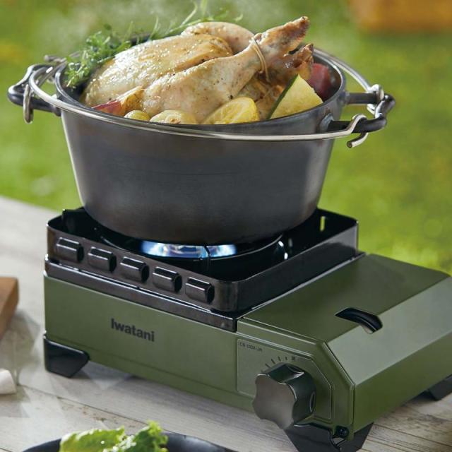 テープコンロ アウトドア相応う 卓上コンロ イワタニ テープフー 手ごわいまるJr. テープこんろ CB-ODX-JR オリーブ