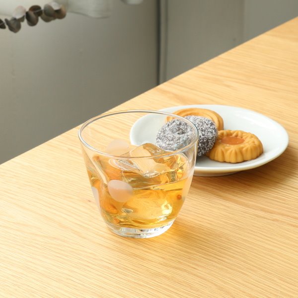 グラス コップ 麦茶コップ 水玉グラス ブルー ガラス製 フリー