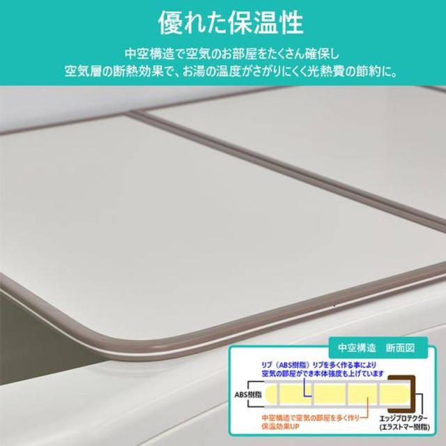 お風呂の蓋 風呂ふた 風呂蓋 ABS樹脂製 防カビ UV加工 組み合わせフタ 78×148cm用 3枚割 W-15 軽い 軽量 パネルタイプ_4