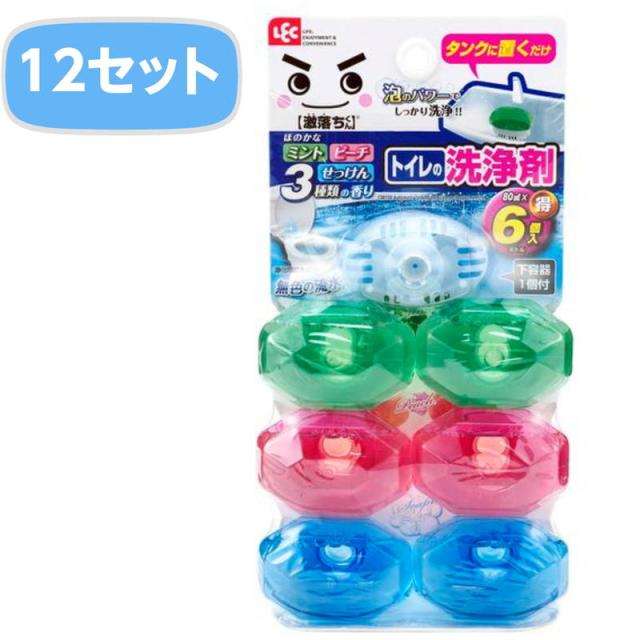 トイレ洗浄剤 まとめ買い レック 激落ちくん GNタンクにポン トイレの洗浄剤 アソート 80ml 本体 洗浄剤6個×12セット